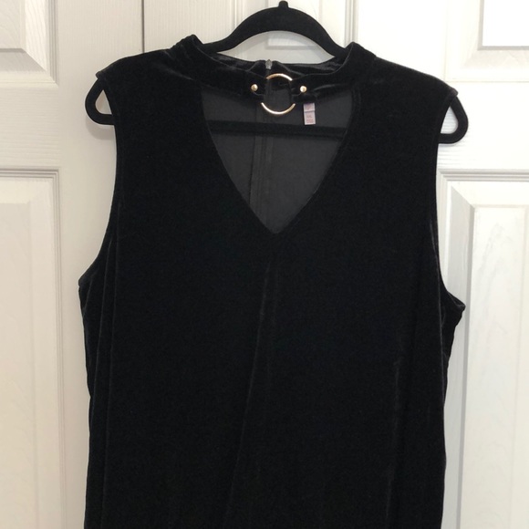 Xhilaration Dresses & Skirts - Black Suede V-Neck Dress / Gold Hardware / XXL